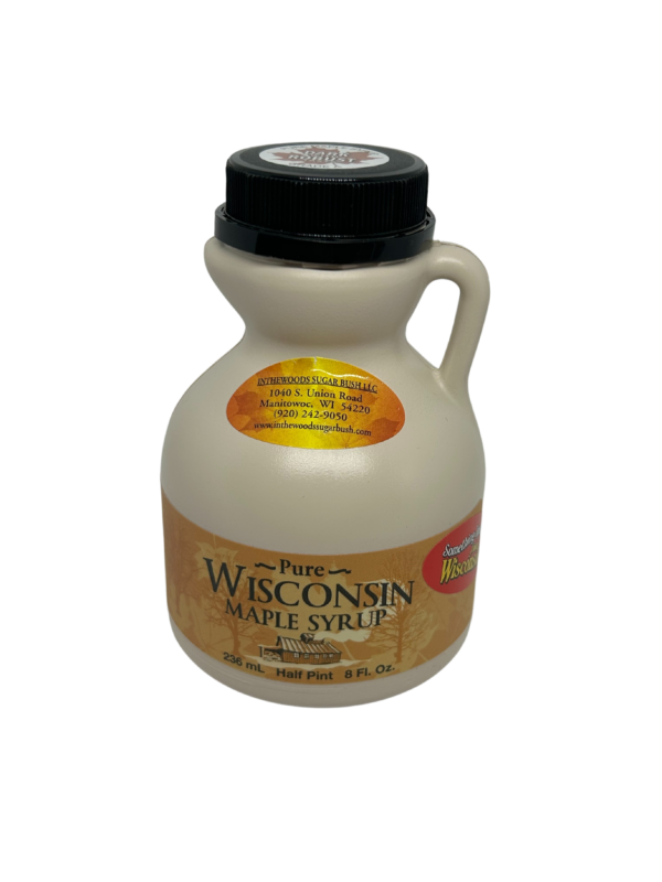 Pure Wisconsin Maple Syrup in Plastic Bottle
